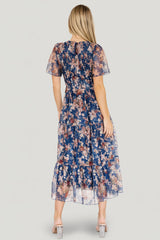 Mara Embroidered Tulle Dress | Baltic Born Dark Blue Multi Floral