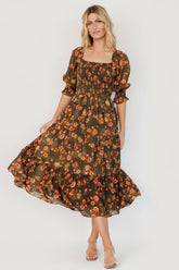 Fabian Jacquard Midi Dress | Baltic Born Olive Floral