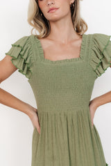 Jacie Smocked Midi Dress | Baltic Born Sage
