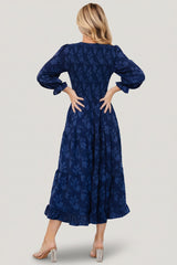 Aubrey Smocked Midi Dress | Baltic Born Navy Floral