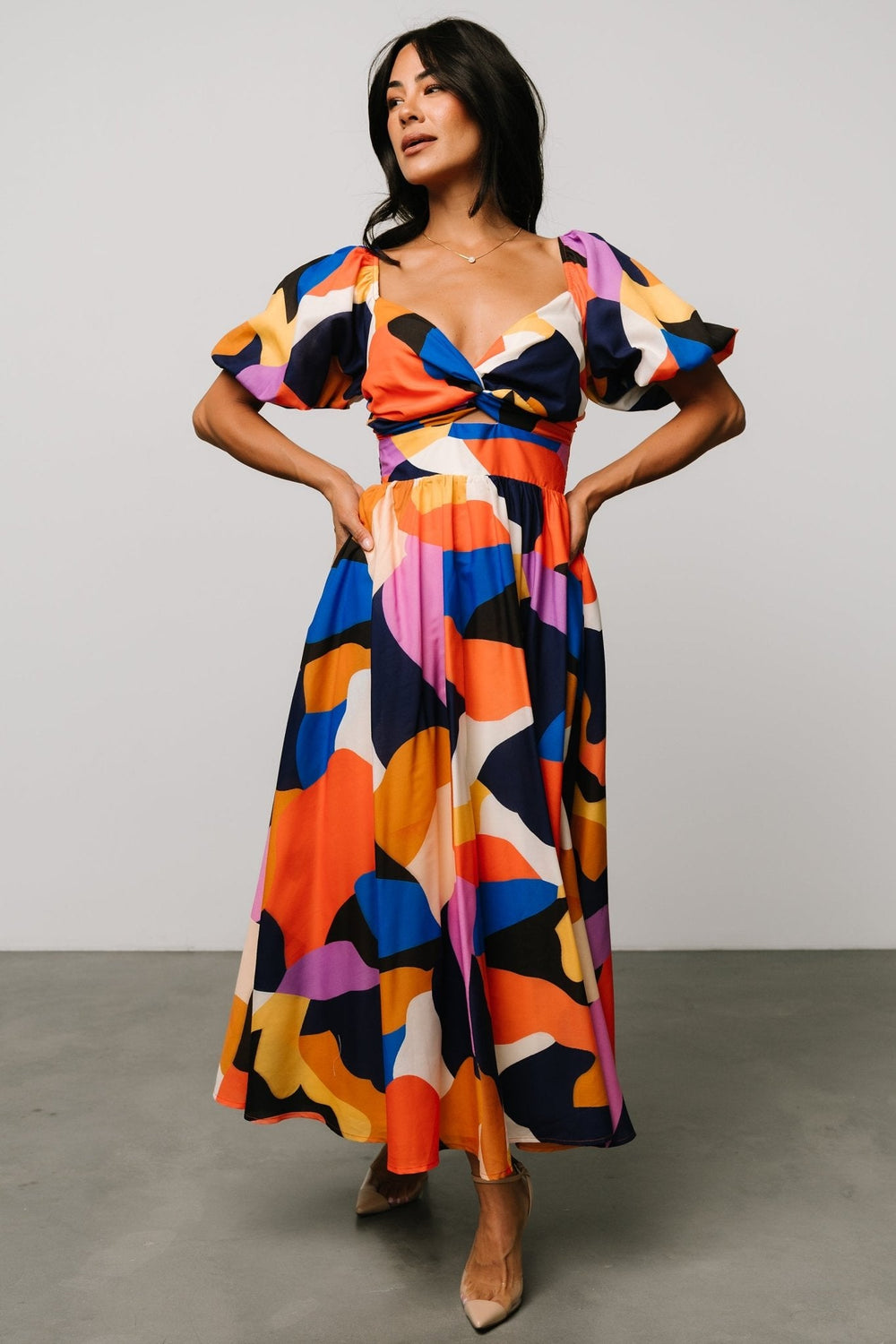 Lola Midi Dress | Baltic Born Rust + Navy Multi