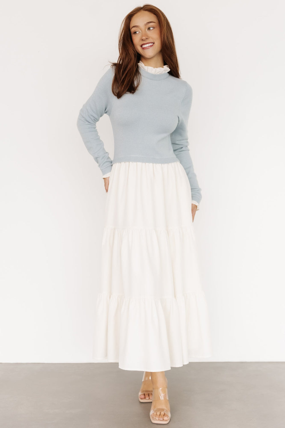 Sophie Sweater Dress | Baltic Born Light Blue + Ivory