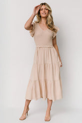Afton Smocked Tiered Dress | Baltic Born Sand