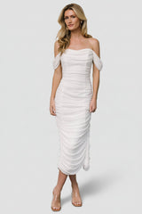 Alessandra Mesh Midi Dress | Baltic Born Off White