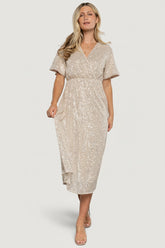 Mayfair Sequin Midi Dress | Baltic Born Champagne