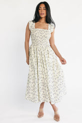 Fawn Midi Dress | Baltic Born Cream + Lavender Floral