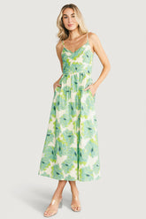 Tenerife Midi Dress | Baltic Born Green Floral