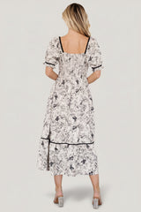 Mariana Midi Dress | Baltic Born Cream + Black Floral