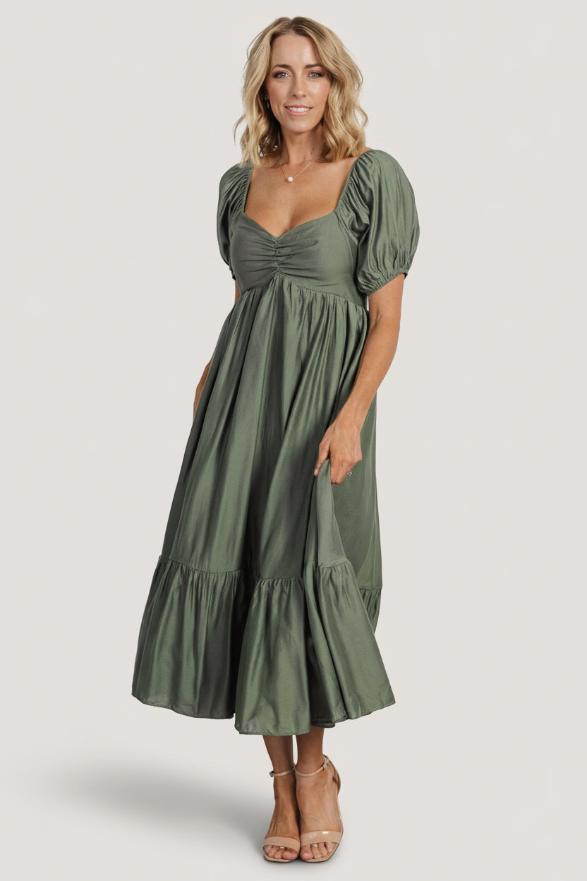 Annalisa Midi Dress | Baltic Born Olive