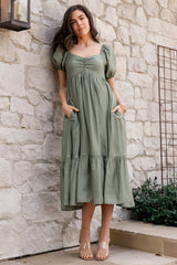 Annalisa Midi Dress | Baltic Born Olive