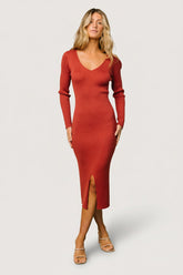 Fairmount Ribbed Midi Dress | Baltic Born Clay