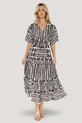 Austin Kimono Dress | Baltic Born Black Print