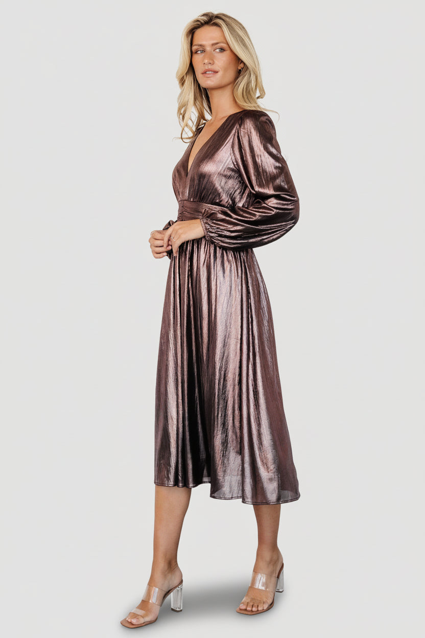 Aisha Shimmer Dress | Baltic Born Bronze