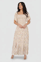 Ellory Smocked Midi Dress | Baltic Born Golden Multi Floral