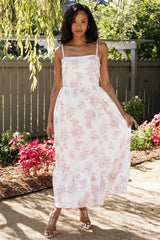Cherie Jacquard Dress | Baltic Born Off White + Pink Floral