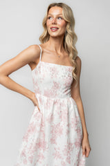 Cherie Jacquard Dress | Baltic Born Off White + Pink Floral