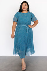 Prim Pleated Dress | Baltic Born Persian Blue Print