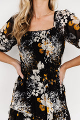 Fabian Jacquard Midi Dress | Baltic Born Black Floral