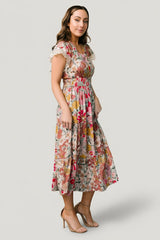 Aliyah Midi Dress | Baltic Born Cream Multi Floral