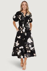 Hacienda Tiered Midi Dress | Baltic Born Black Multi