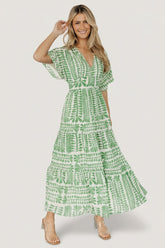 Austin Kimono Dress | Baltic Born Green Print