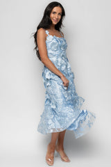 Soleil Floral Applique Midi Dress | Baltic Born Light Blue