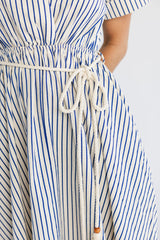 Bryony Midi Dress | Baltic Born Cream + Navy Stripe