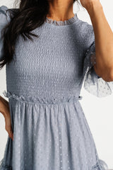 Lysandra Smocked Dot Dress | Baltic Born Dusty Slate