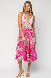 Lila Embroidered Midi Dress | Baltic Born Pink Floral