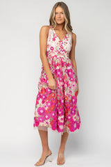 Lila Embroidered Midi Dress | Baltic Born Pink Floral