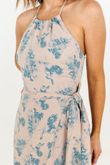 Nicole Faux Wrap Midi Dress | Baltic Born Natural + Blue