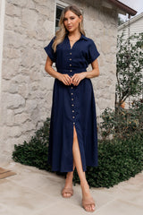 Larah Button Dress | Baltic Born Navy Blue