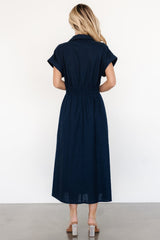 Larah Button Dress | Baltic Born Navy Blue