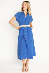 Pyper Midi Dress | Baltic Born Blue Stripe