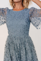 Kendra Embroidered Dress | Baltic Born Dusty Blue