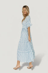 Austin Kimono Dress | Baltic Born Blue Print