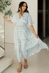 Austin Kimono Dress | Baltic Born Blue Print