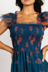 Clementine Tulle Midi Dress | Baltic Born Persian Blue + Rust