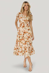 Aliyah Midi Dress | Baltic Born Coral Floral