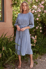 Bethany Pleated Midi Dress | Baltic Born Light Blue