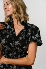 Odeya Tiered Midi Dress | Baltic Born Black + White
