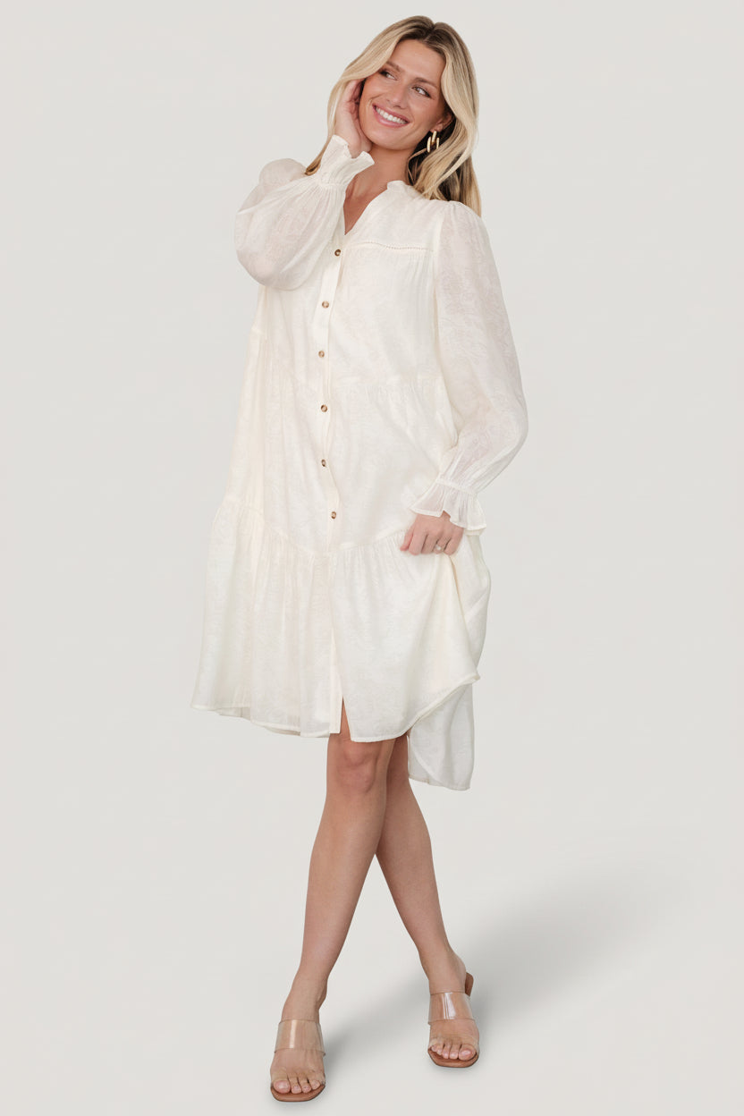 Brenna Button Midi Dress | Baltic Born Cream