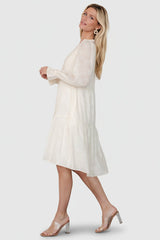 Brenna Button Midi Dress | Baltic Born Cream