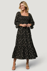 Margareta Tiered Dress | Baltic Born Black Floral