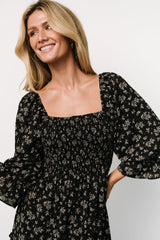 Margareta Tiered Dress | Baltic Born Black Floral