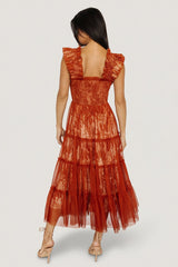 Cora Smocked Tulle Dress | Baltic Born Rust Floral