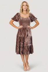 Fay Velvet Midi Dress | Baltic Born Cocoa