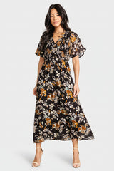 Hathaway Midi Dress | Baltic Born Black Floral
