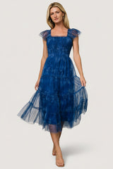 Clementine Tulle Midi Dress | Baltic Born Cobalt