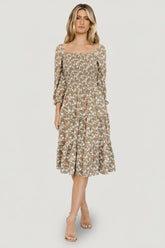 Marta Smocked Midi Dress | Baltic Born Dusty Olive Floral